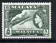 Malaya - Malacca 1957 East Coast Railway 8c (from def set) unmounted mint, SG 43*, stamps on railways