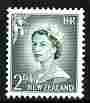 New Zealand 1955-59 QEII 2d bluish-green (large numeral)  on white opaque paper unmounted mint, SG 747a, stamps on qeii, stamps on 