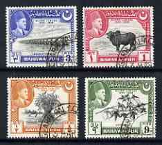 Bahawalpur 1949 S Jubilee of Accession set of 4 very fine used, SG 39-42, stamps on irrigation, stamps on environment, stamps on textiles, stamps on civil engineering, stamps on agriculture, stamps on farming, stamps on food, stamps on , stamps on  kg6 , stamps on , stamps on wheat, stamps on bovine