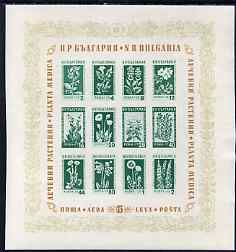 Bulgaria 1953  Medicinal Flowers imperf m/sheet unmounted mint, SG MS931a, stamps on , stamps on  stamps on flowers, stamps on  stamps on medical