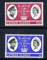 Cayman Islands 1966 Royal Visit perf set of 2 unmounted mint, SG 192-93, stamps on , stamps on  stamps on royalty, stamps on  stamps on royal visits