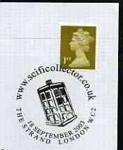 Postmark - Great Britain 2003 cover for Sci-Fi Collectors with illustrated 'Tardis' cancel, stamps on , stamps on  tv , stamps on sci-fi, stamps on police