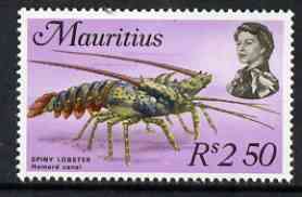 Mauritius 1969-73 Spiny Lobster 2r50 glazed paper (from def set) unmounted mint, SG 397a, stamps on marine life, stamps on 