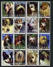 Congo 2002 Dogs #03 perf set of 16 cto used, stamps on , stamps on  stamps on dogs