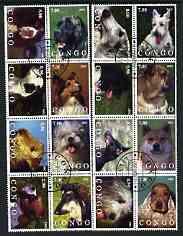 Congo 2002 Dogs #05 perf set of 16 cto used, stamps on dogs, stamps on newfoundland, stamps on 