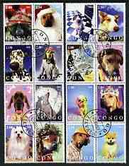 Congo 2003 Dogs #03 perf set of 16 cto used, stamps on , stamps on  stamps on dogs