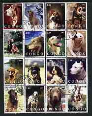 Congo 2003 Dogs #04 perf set of 16 cto used, stamps on dogs