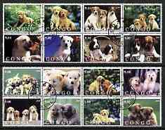 Congo 2003 Dogs #05 perf set of 16 cto used, stamps on , stamps on  stamps on dogs