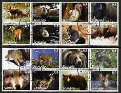 Somalia 2002 Wild Animals #01 perf set of 16 cto used, stamps on animals, stamps on deer, stamps on bears, stamps on rabbits, stamps on fox, stamps on squirrels, stamps on bison, stamps on otters, stamps on bovine, stamps on wolves, stamps on  fox , stamps on foxes, stamps on 