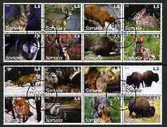 Somalia 2002 Wild Animals #03 perf set of 16 cto used, stamps on animals, stamps on deer, stamps on bears, stamps on rabbits, stamps on fox, stamps on squirrels, stamps on bison, stamps on bovine, stamps on otters, stamps on wolves, stamps on  fox , stamps on foxes, stamps on  