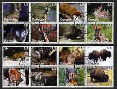 Somalia 2002 Wild Animals #03 perf set of 16 cto used, stamps on animals, stamps on deer, stamps on bears, stamps on rabbits, stamps on fox, stamps on squirrels, stamps on bison, stamps on bovine, stamps on otters, stamps on wolves, stamps on  fox , stamps on foxes, stamps on 