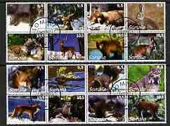 Somalia 2002 Wild Animals #04 perf set of 16 cto used, stamps on animals, stamps on deer, stamps on bears, stamps on rabbits, stamps on fox, stamps on squirrels, stamps on cats, stamps on otters, stamps on wolves, stamps on  fox , stamps on foxes, stamps on  