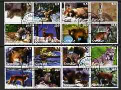 Somalia 2002 Wild Animals #04 perf set of 16 cto used, stamps on animals, stamps on deer, stamps on bears, stamps on rabbits, stamps on fox, stamps on squirrels, stamps on cats, stamps on otters, stamps on wolves, stamps on  fox , stamps on foxes, stamps on 