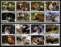 Somalia 2002 Wild Animals #05 perf set of 16 cto used, stamps on animals, stamps on deer, stamps on bears, stamps on rabbits, stamps on fox, stamps on squirrels, stamps on bison, stamps on bovine, stamps on otters, stamps on wolves, stamps on  fox , stamps on foxes, stamps on  