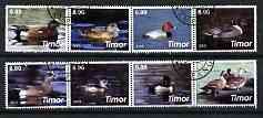 Timor 2003 Ducks perf set of 8 cto used, stamps on , stamps on  stamps on birds, stamps on  stamps on ducks