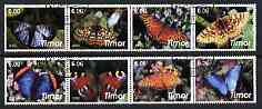 Timor 2003 Butterflies perf set of 8 cto used, stamps on butterflies