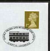 Postmark - Great Britain 2003 cover for 'Dinky Trams & Buses of the 1930's' with Liverpool cancel illustrated with a Tram, stamps on transport, stamps on trams, stamps on buses
