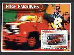 Somalia 2002 Fire Engines #3 perf s/sheet fine cto used, stamps on , stamps on  stamps on fire