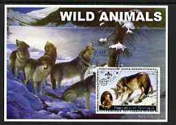 Somalia 2002 Wild Animals #01 (Wolves) perf s/sheet (also showing Baden Powell and Scout & Guide Logos) fine cto used, stamps on , stamps on  stamps on animals, stamps on  stamps on wolves, stamps on  stamps on scouts, stamps on  stamps on guides