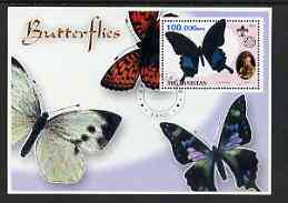 Afghanistan 2001 Butterflies #01 perf s/sheet (also showing Baden Powell and Scout & Guide Logos) fine cto used, stamps on butterflies, stamps on scouts, stamps on guides
