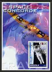 Angola 2002 Concorde & Space perf s/sheet #01 fine cto used, stamps on , stamps on  stamps on space, stamps on  stamps on concorde, stamps on  stamps on aviation