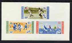 Dominican Republic 1958 Melbourne Olympic Games (4th Issue) Winning Athletes imperf m/sheet (airmail) unmounted mint, SG MS 757, stamps on olympics, stamps on sport, stamps on athletics, stamps on flags, stamps on relay, stamps on field hockey, stamps on yachting