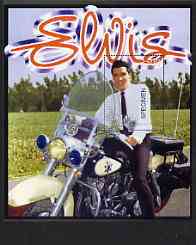 Abkhazia 1999 Elvis Presley imperf m/sheet showing Elvis on Police motorbike overprinted SPECIMEN, unmounted mint, stamps on , stamps on  stamps on elvis, stamps on  stamps on pop, stamps on  stamps on films, stamps on  stamps on motorbikes, stamps on  stamps on police