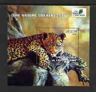 Ivory Coast 2003 The Nature Conservancy perf m/sheet (Leopard) fine cto used, stamps on wildlife, stamps on environment, stamps on cats, stamps on leopard