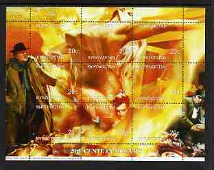 Kyrgyzstan 1999 20th Century Dreams #03 composite perf sheetlet containing 9 values unmounted mint (Fellini, Anita Ekberg, Marcello Mastroianni, Anthonny Quinn & Giuliett..., stamps on millennium, stamps on personalities, stamps on women, stamps on films, stamps on cinema, stamps on entertainments