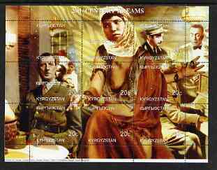 Kyrgyzstan 1999 20th Century Dreams #04 composite perf sheetlet containing 9 values unmounted mint (de Gaulle, Claude Rains, Dooley 'Sam' Wilson, H Bogart), stamps on , stamps on  stamps on millennium, stamps on  stamps on personalities, stamps on  stamps on entertainments, stamps on  stamps on de gaulle, stamps on  stamps on films, stamps on  stamps on cinema, stamps on  stamps on pianos, stamps on  stamps on personalities, stamps on  stamps on de gaulle, stamps on  stamps on  ww1 , stamps on  stamps on  ww2 , stamps on  stamps on militaria