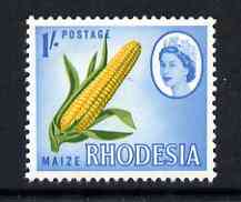 Rhodesia 1966 Maize 1s (photogravure printing) unmounted mint, SG 380, stamps on , stamps on  stamps on maize, stamps on  stamps on agriculture