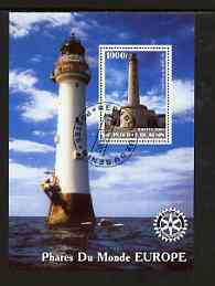 Benin 2003 Lighthouses of Europe perf m/sheet #02 with Rotary Logo fine cto used, stamps on , stamps on  stamps on lighthouses, stamps on  stamps on rotary