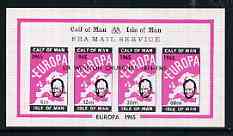 Calf of Man 1966 Churchill optd on Europa (single portrait on each stamp) imperf m/sheet unmounted mint (Rosen CA39LS), stamps on europa, stamps on churchill