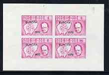 Calf of Man 1970 Europa optd on Churchill & Map imperf m/sheet (4, 6, 8 & 96m in mauve) (Rosen CA95) unmounted mint, stamps on churchill, stamps on personalities, stamps on maps, stamps on europa