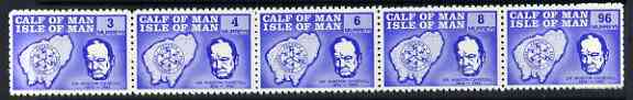 Calf of Man 1967 Churchill & Map def set of 5 (first issue in blue) unmounted mint P10 (Rosen CA72-76), stamps on , stamps on  stamps on churchill, stamps on  stamps on maps