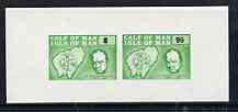 Calf of Man 1967 Churchill & Map imperf m/s (8 & 96m in green & black) unmounted mint (Rosen CA77MS), stamps on churchill, stamps on maps