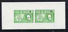 Calf of Man 1967 Churchill & Map imperf m/s (8 & 96m in green & black) unmounted mint (Rosen CA77MS), stamps on , stamps on  stamps on churchill, stamps on  stamps on maps