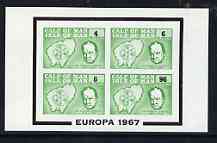 Calf of Man 1967 Europa overprinted on Churchill & Map imperf m/s (4, 6, 8 & 96m in green & black) unmounted mint (Rosen CA95MS), stamps on churchill, stamps on maps, stamps on europa