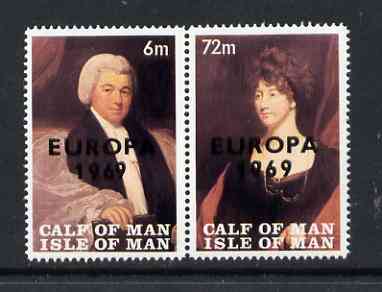 Calf of Man 1969 Europa overprinted on Paintings from Manx Museum #2 perf set of 2 unmounted mint (Rosen CA147-48)