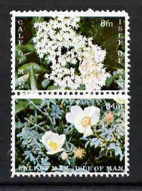 Calf of Man 1969 Flowers of the Isle of Man first issue perf set of 2 unmounted mint (Rosen CA154-55), stamps on , stamps on  stamps on flowers