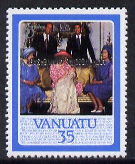 Vanuatu 1987 Ruby Wedding (SG 488v) 35v unmounted mint with opt inverted, unlisted by SG, stamps on royalty, stamps on  ruby