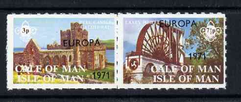 Calf of Man 1971 Europa opt'd on Isle oxf Man Views - Scouts rouletted set of 2 unmounted mint (Rosen CA211-12), stamps on , stamps on  stamps on tourism, stamps on  stamps on scouts, stamps on  stamps on castles, stamps on  stamps on europa