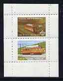 Calf of Man 1972 Railways & Scouts rouletted m/sheet (25m & 75m) unmounted mint (Rosen CA219MS), stamps on railways, stamps on scouts, stamps on 