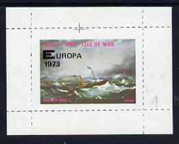 Calf of Man 1973 Europa opt'd on Mona's Isle (Europa 1972) rouletted m/sheet, unmounted mint (Rosen CA317MS), stamps on , stamps on  stamps on ships, stamps on  stamps on europa
