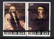 Calf of Man 1971 POSTAL STRIKE overprinted on Europa 1969 opt'd on Paintings from Manx Museum #3 perf set of 2 unmounted mint, stamps on arts, stamps on museums, stamps on strike, stamps on europa