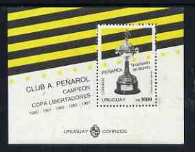 Uruguay 1992 Penarol Football World Club Champions m/sheet unmounted mint, Mi BL56, stamps on , stamps on  stamps on football, stamps on  stamps on sport