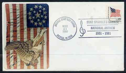 Postmark - United States 1981 illustrated cover (Eagle & Flag) with special cancel for Star Spangled Banner, stamps on , stamps on  stamps on flags, stamps on  stamps on music, stamps on  stamps on eagles