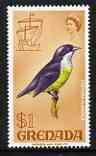 Grenada 1968-71 Bananaquit $1 from def set unmounted mint SG 318