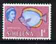 St Helena 1961 Butterfly Fish 1d from def set (with lace background) unmounted mint, SG 176, stamps on lace, stamps on fish