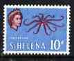 St Helena 1961 Feather Starfish 10d from def set (with lace background) unmounted mint, SG 183, stamps on , stamps on  stamps on lace, stamps on  stamps on marine life